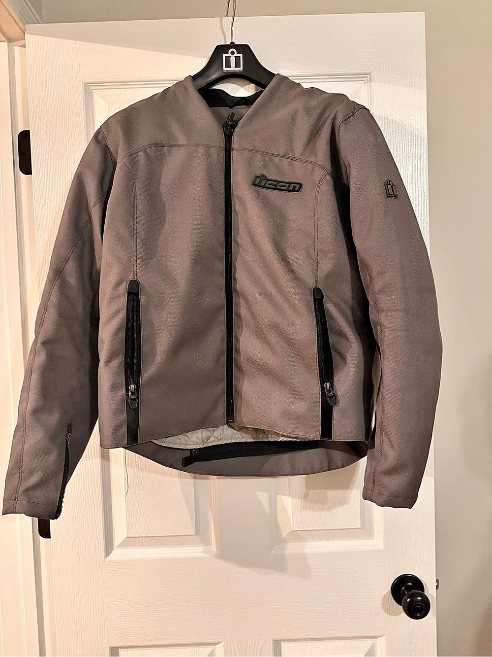 Icon Device Textile Jacket Men's Gray Riding Jacket Size Large - Picture 2 of 6